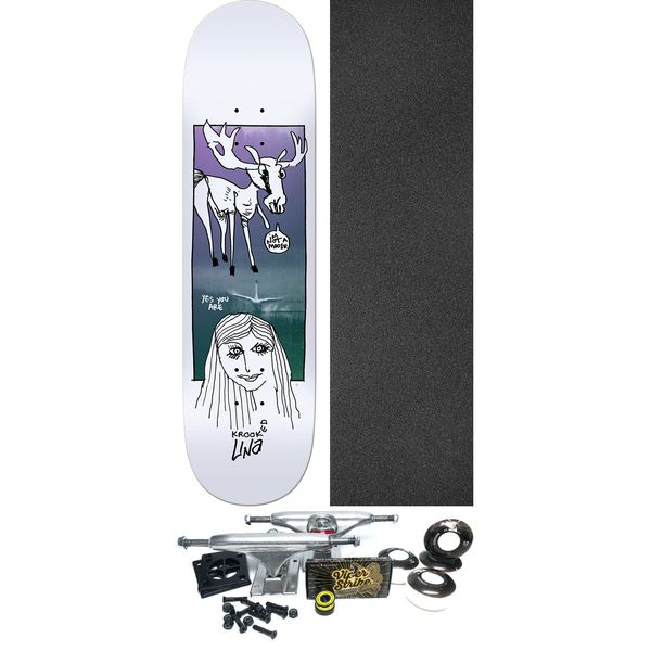 Krooked Skateboards Una Farrar Debate Skateboard Deck - 8.38" x 32.25" - Complete Skateboard Bundle